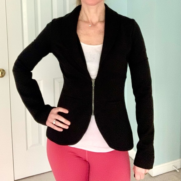 Black Zipper Sweatshirt Blazer XS - Picture 2 of 5